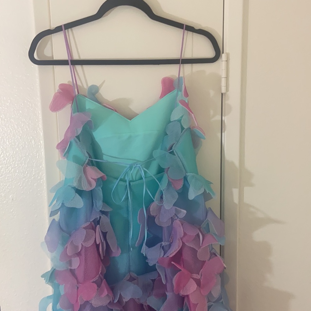 Paskal Butterfly Appliqué Mesh Assymmetrical Dress - Picture 6 of 10